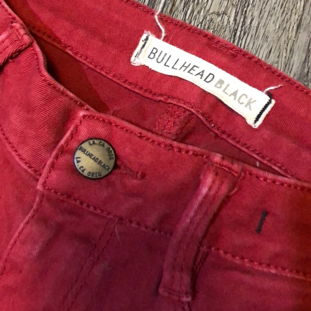Red Denim Leggings - Picture 2 of 6